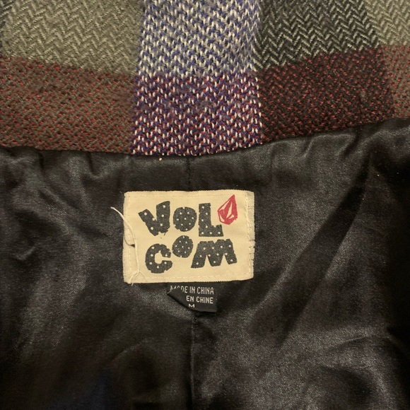 Vintage Volcom Purple Checkered Peacoat M - Picture 2 of 9
